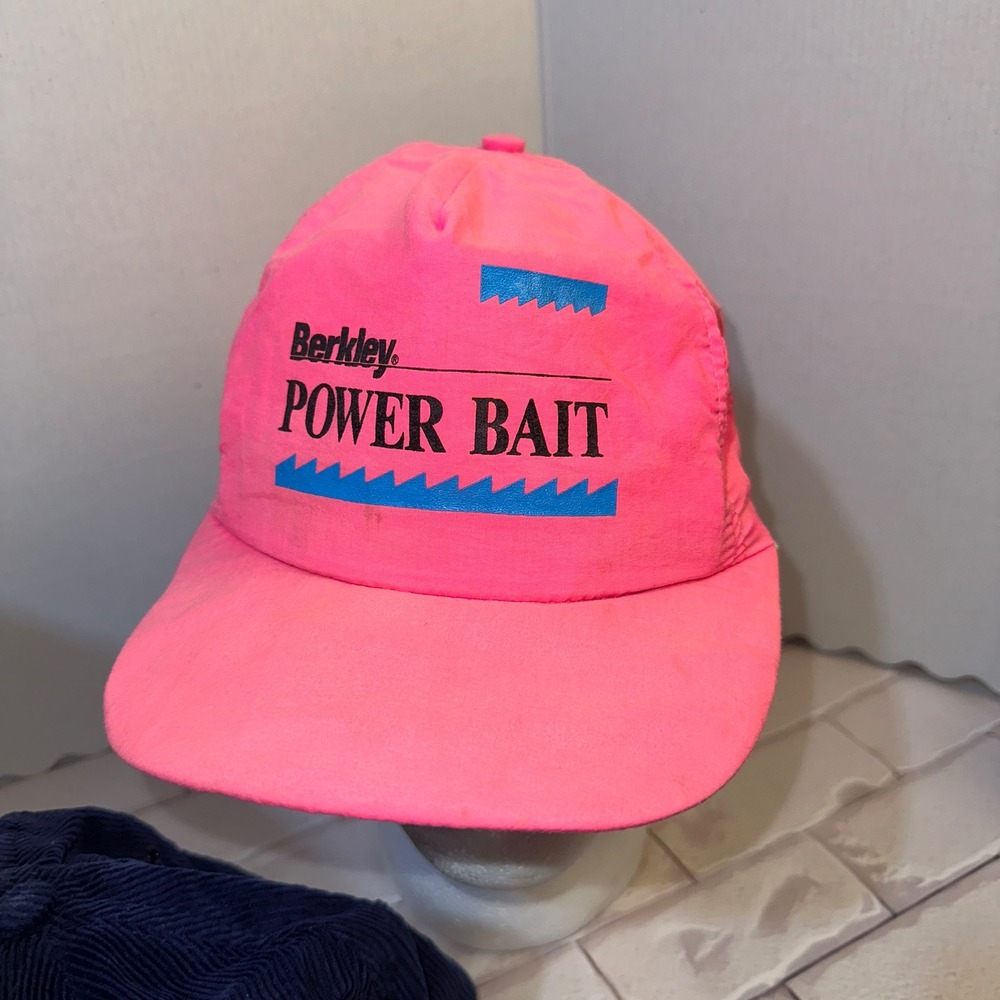 Vintage Hat Lot 3pc Anglers Pro Shop Camo Berkley Power Bait Pink Magna Corduroy - Picture 3 of 13